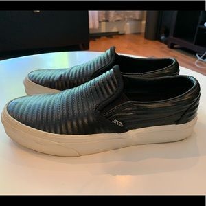 Women’s Black Slip On Vans Size 7